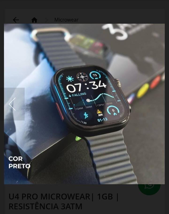 U4 Pro Microwear 1GB ( prova d'água) 3ATM - Imagem 3
